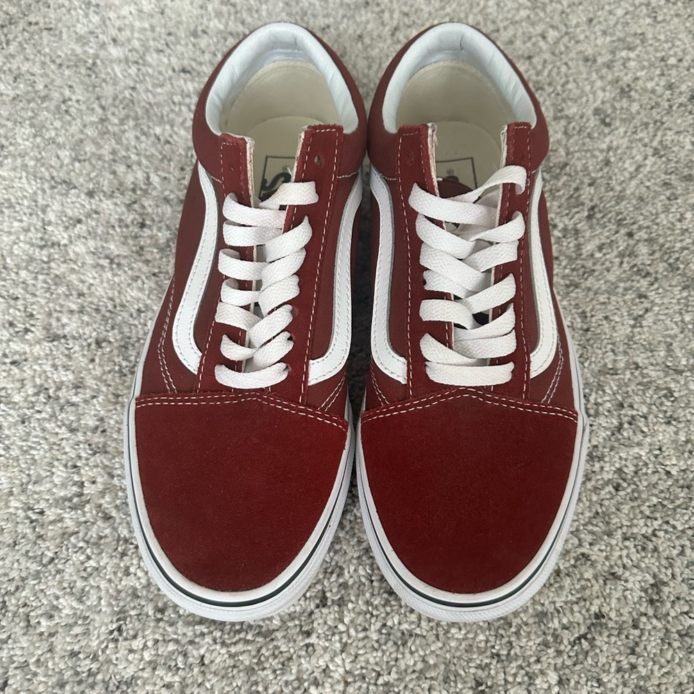 Vans Old Skool Low Top Suede Sneakers - Burgundy/White